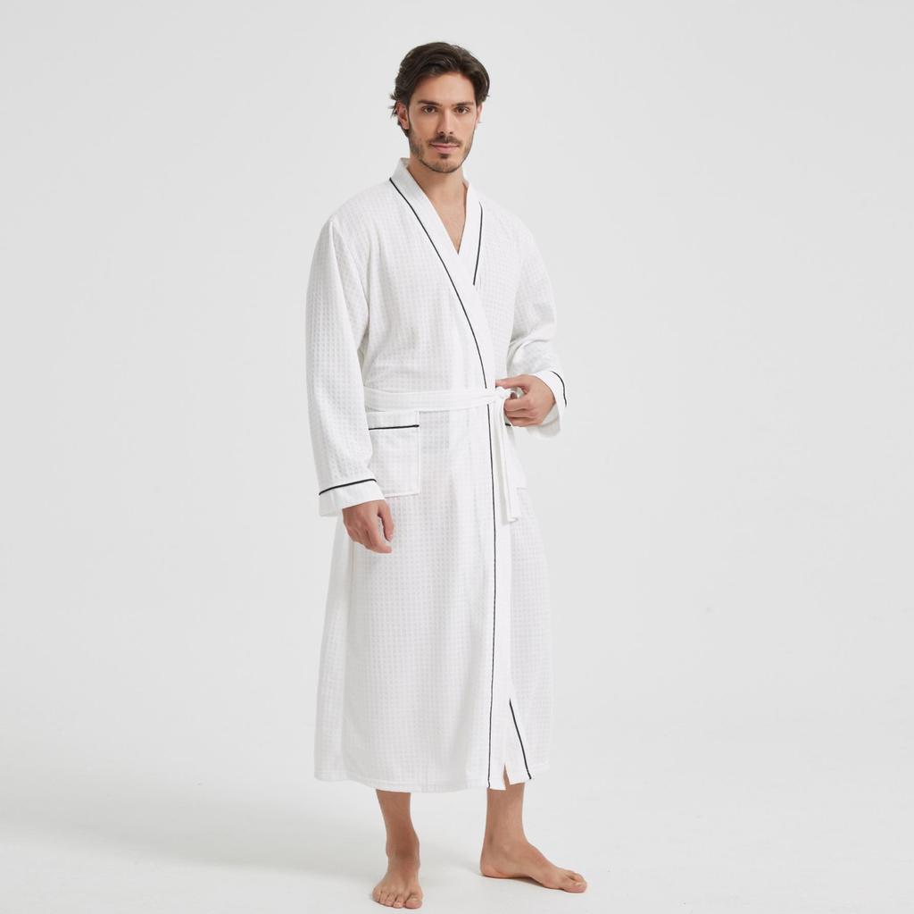 Top-Selling Waffle Couple Pajamas: Plus Size Summer Bathrobe, Absorbent Loungewear for Men & Women