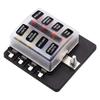 1 In 8 Out Car RV Fuse Box Base Insurance Insert PC Terminal Block Black