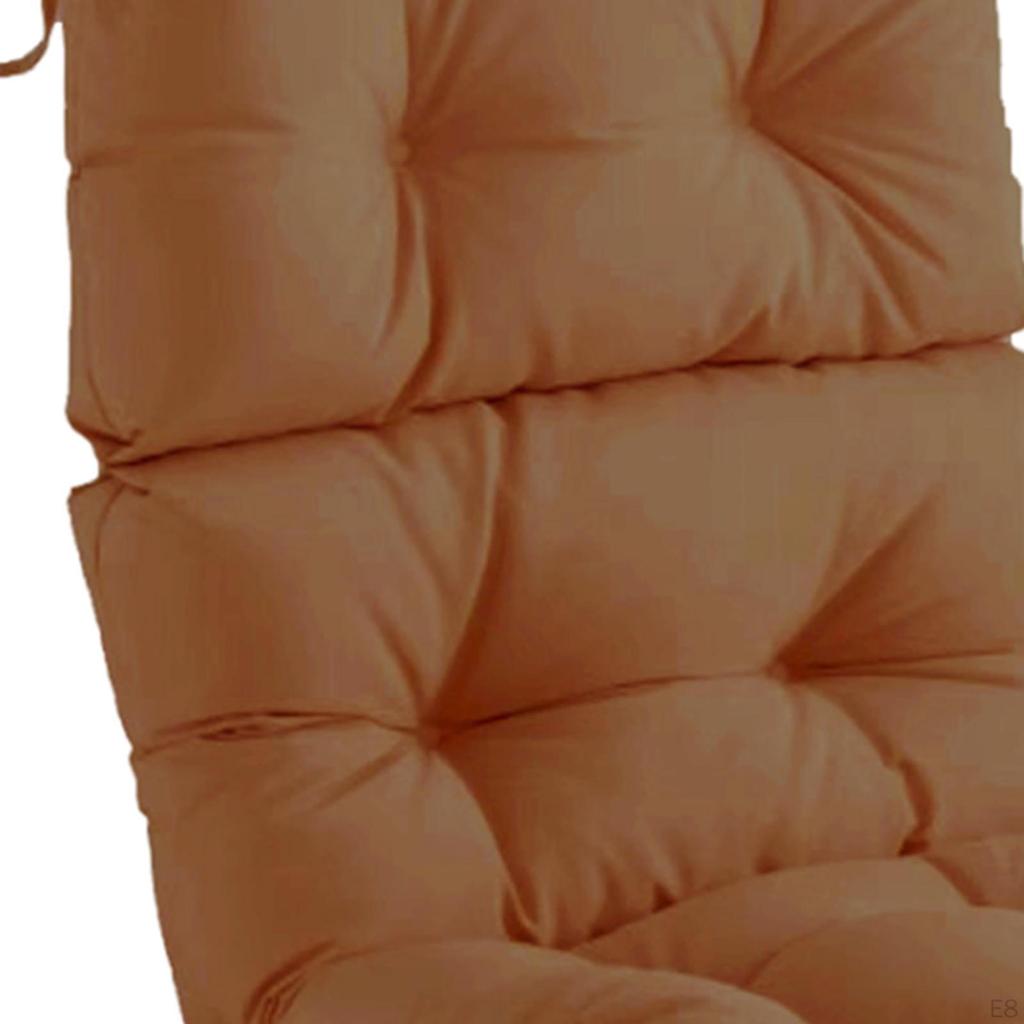 Outdoor Backrest Chair Cushion, Rocking Cushion with Ties, Soft High Back