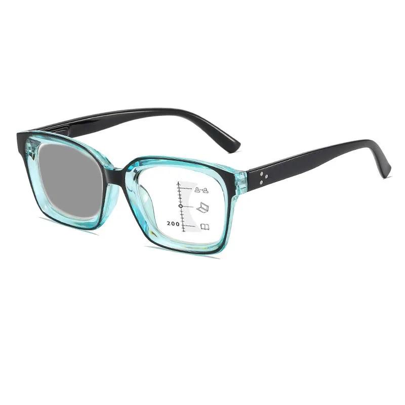 Leisure Versatile Progressive Multifocal Photochromic Reading Glasses for Women Men Blue Light Blocking Eyeglasses +1.0 To +4.0