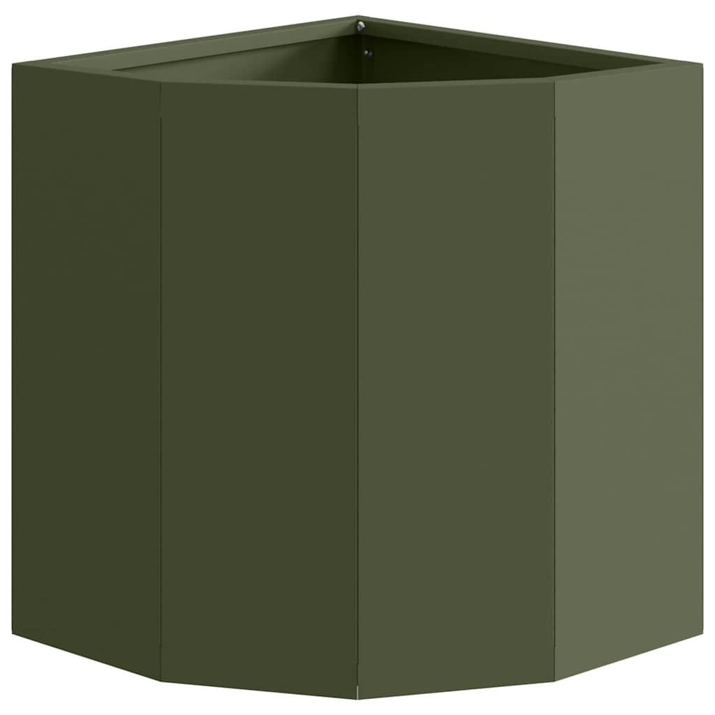 Corner Planter Olive Green 30 X 30 X 35 Cm Steel