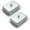 D2 Stainless Steel 1PC Butter Dish with Lid Double Covered Butter Tray Butter Dish Convenient Butter Tray for Kitchen Dinnerware