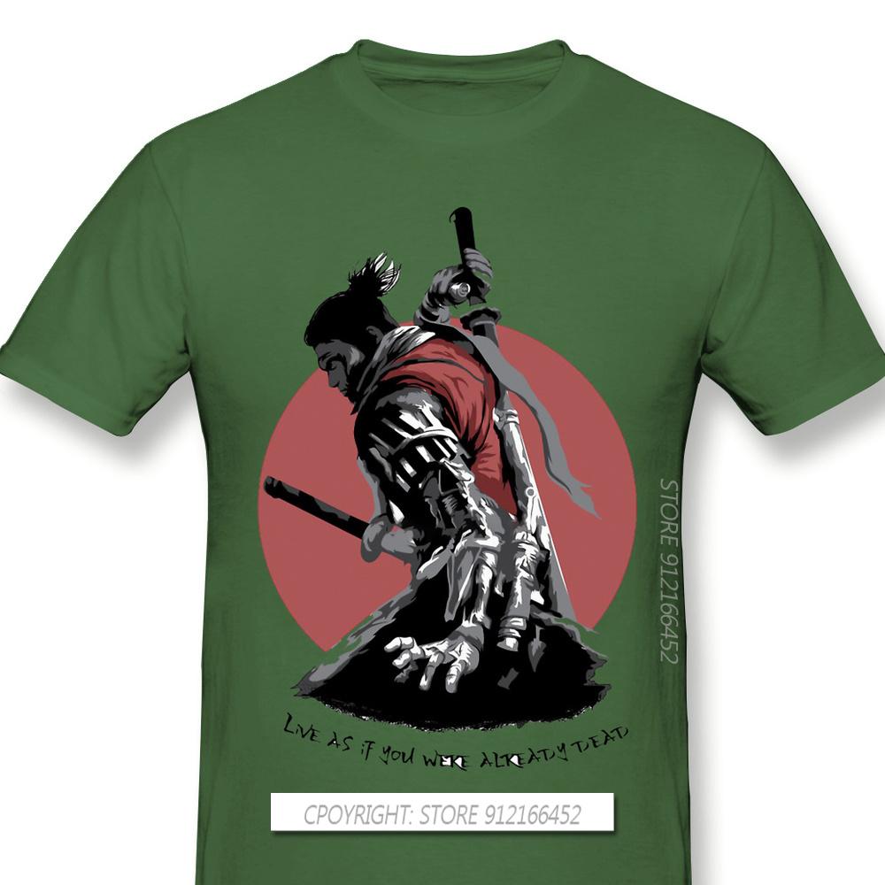Крутая черная футболка Sekiro Shadows Die Twice Волк Сенгоку Куро Игра Мужские футболки Футболка Чистый хлопок Оверсайз Короткий рукав 4XL