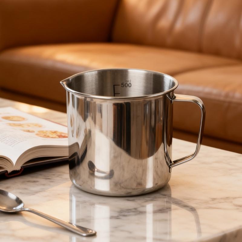 Nonrust Steel Measuring Cup With Precise Measurement Marking For Baking Cooking And Mixing Ergonomic Handle Durable Kitchen Tool