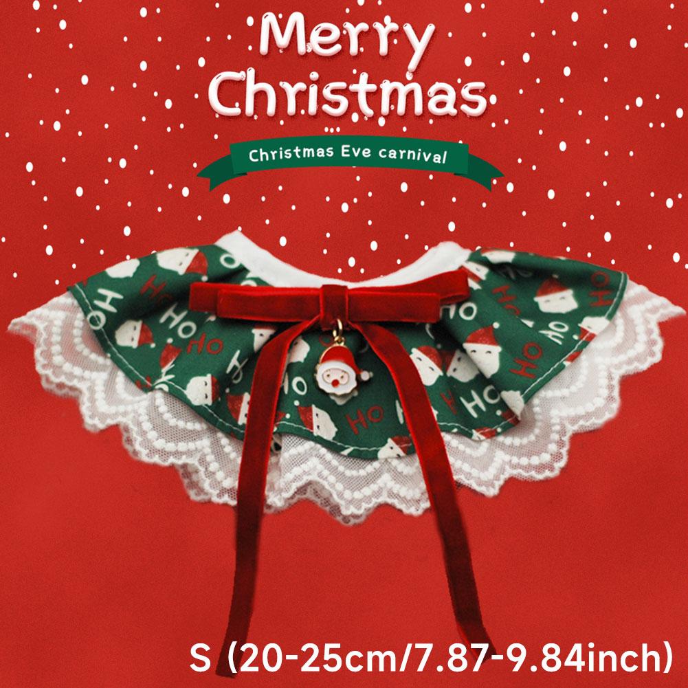 Weihnachten Katze Hund Sabberlätzchen Spitze Speicheltuch Verstellbares Haustierkostüm Zubehör