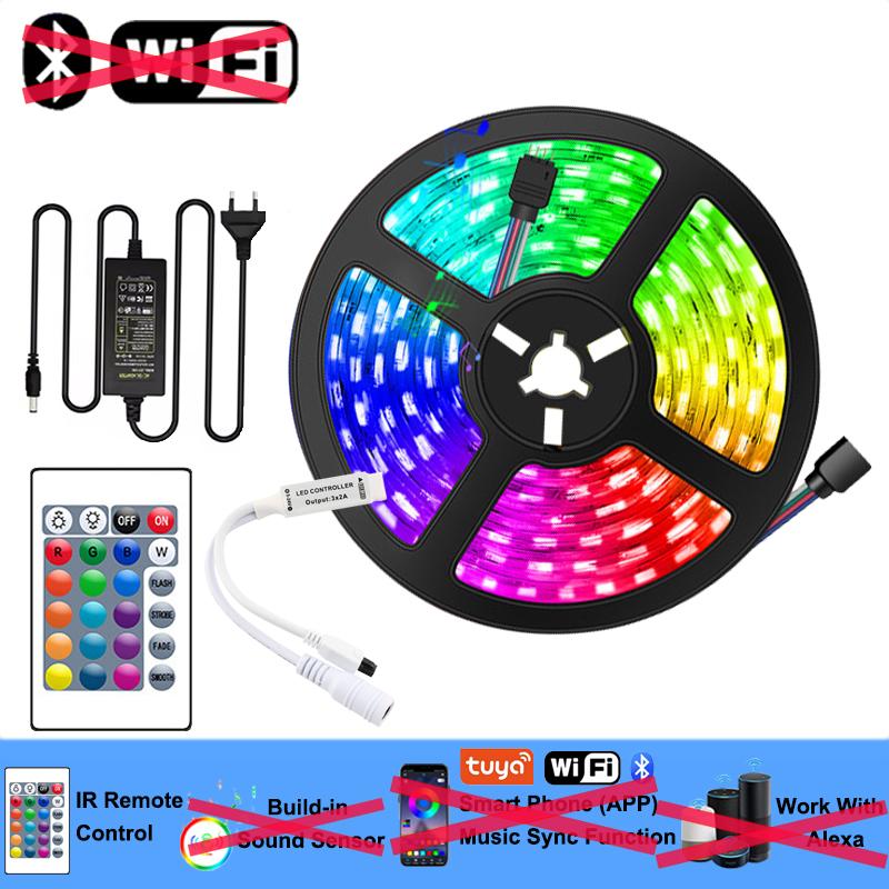 

Rgb 5050 Led Strip Lights For Living room RGB Led Tape Light 220v Color Changing Led Lighting Strips Adhesive 60Led/m Led Strip US Plug&5050 Not Waterproof&5M 300LEDS