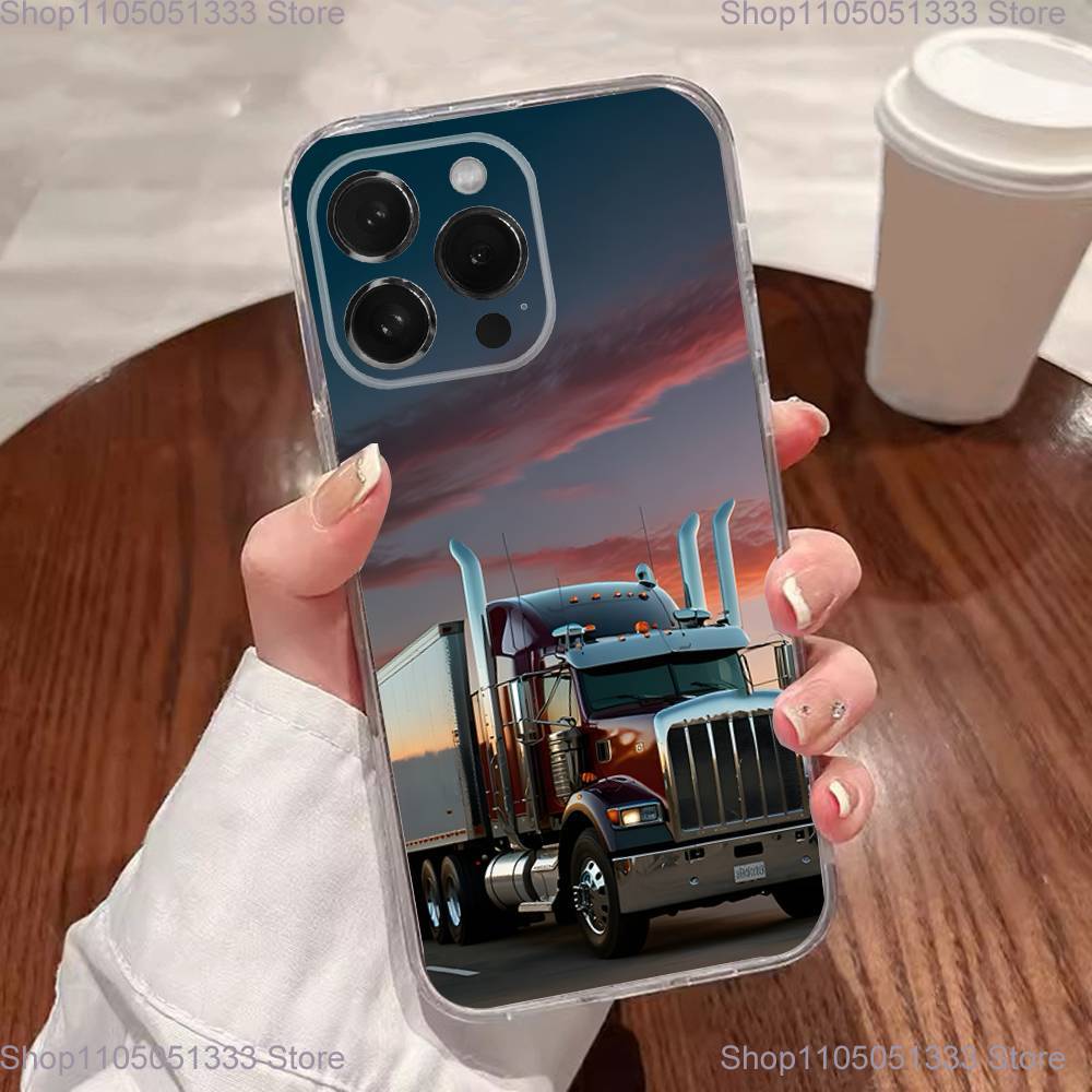 Heavy Truck Car Cool Phone Case For iPhone 17,16,15,14,13,12,11 Plus,Pro,Max,XR,XS,Plus,E,SE4,Mini Transparent Cover
