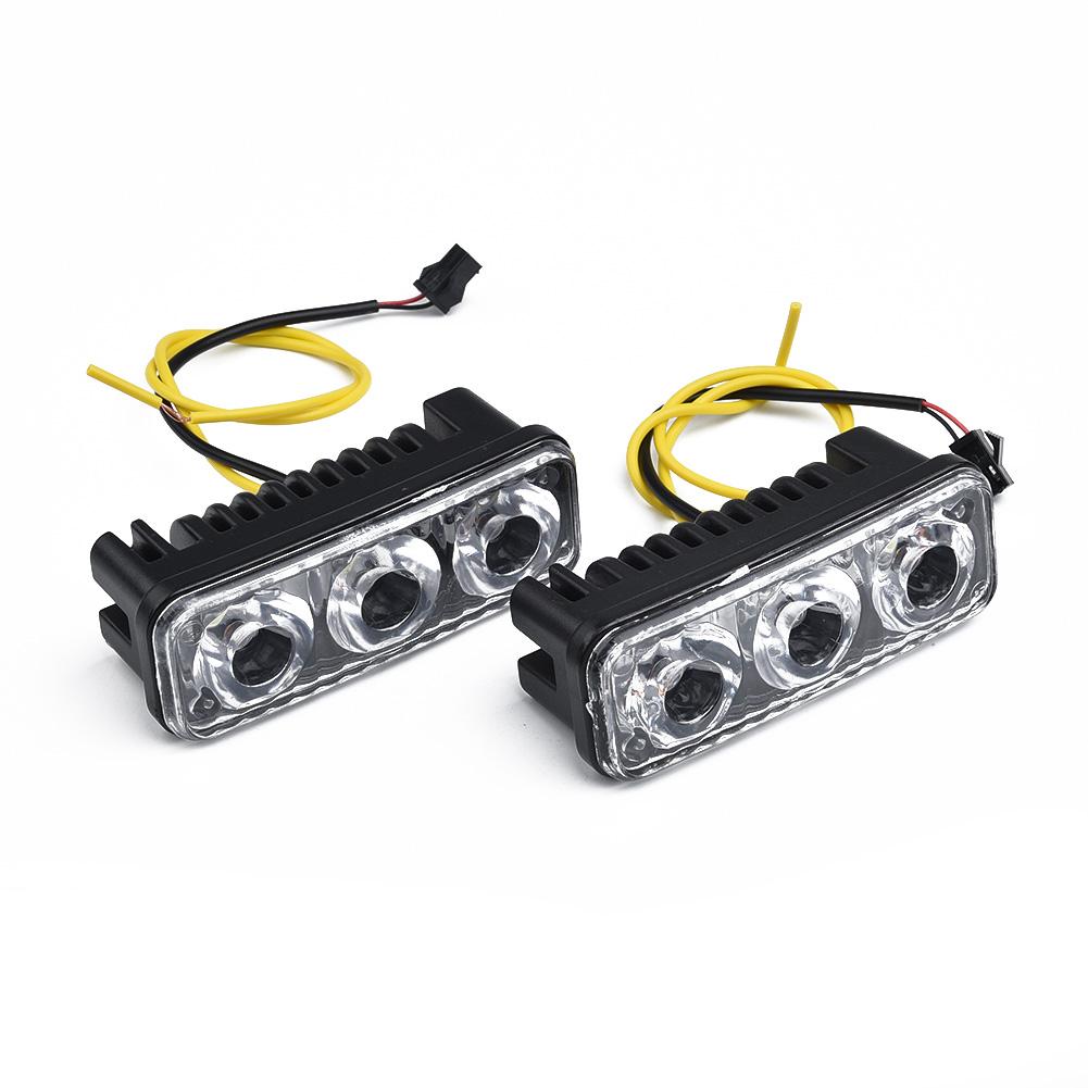 Set Daytime Running Lights Replacement Accessories Car Auto White+Amber