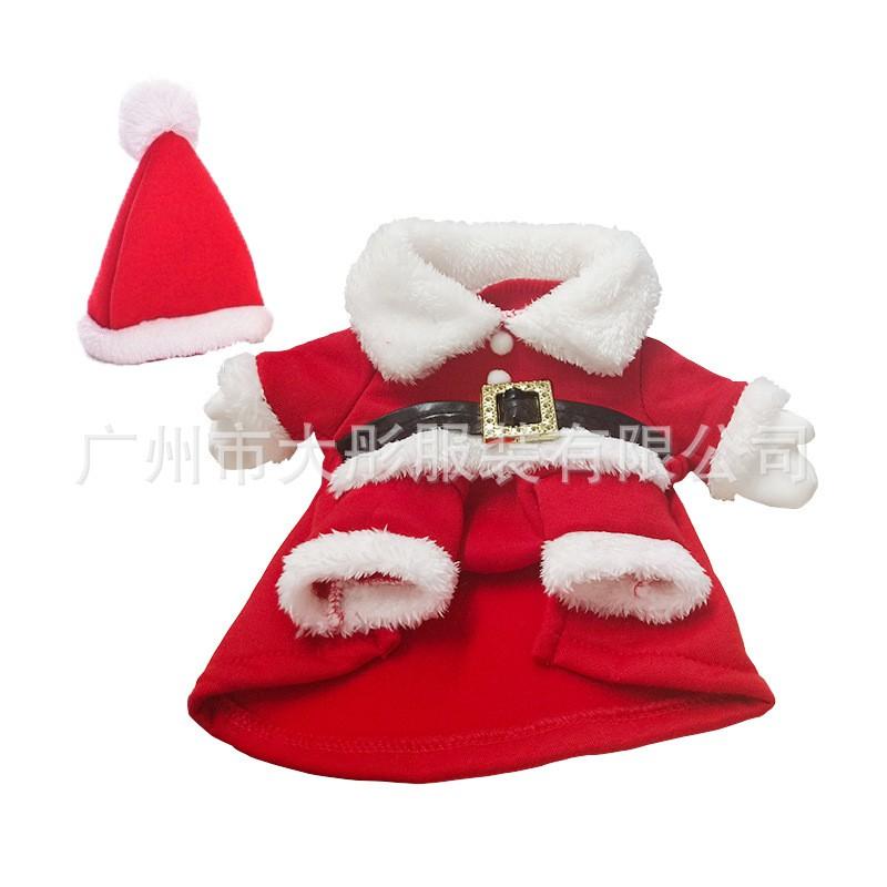 Pet Christmas Costume Set Dogs Cats - Red White Cosplay Outfit Cotton XS To XL