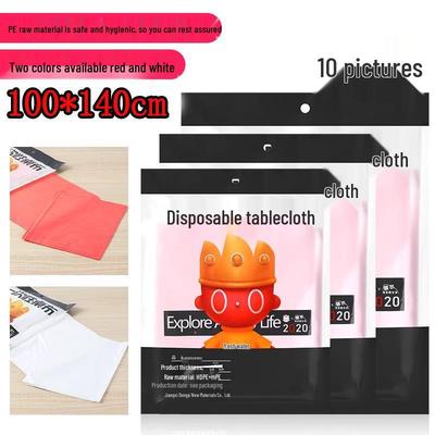 Pack of 10 Disposable Plastic Tablecloths - Rectangular & Round, Anti-Spill Film
