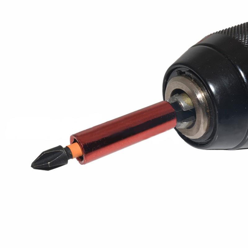 5 Stück/Set Sechskant, Oberflächenelektrophorese Rote Chargenkopf-Verlängerungsstange Kombination, Chargenkopf-Verlängerungshülse 1/4 Magnetischer Wind-Chargenkopf