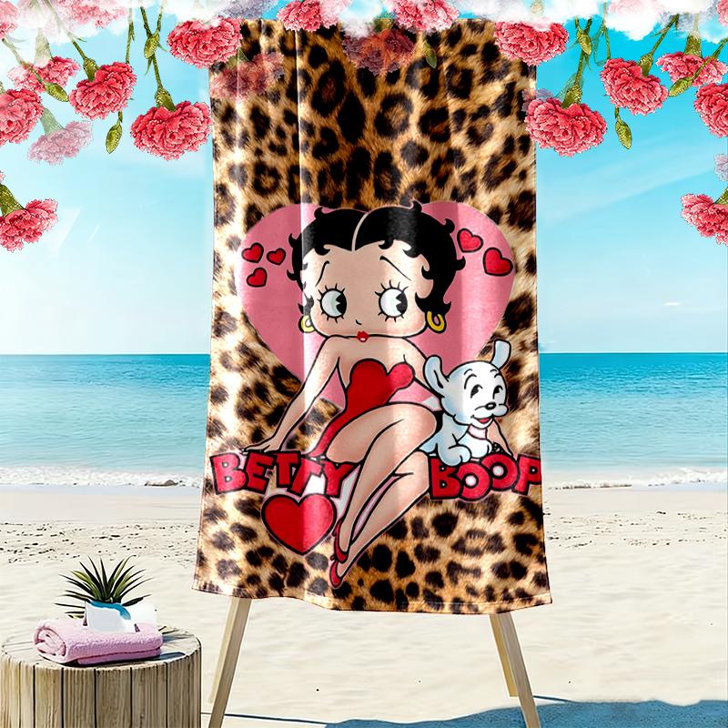 1pc Betty Boop Beach Towel, Multi-functional Beach Towel for Outdoor Activities Beach Swimming and Travel