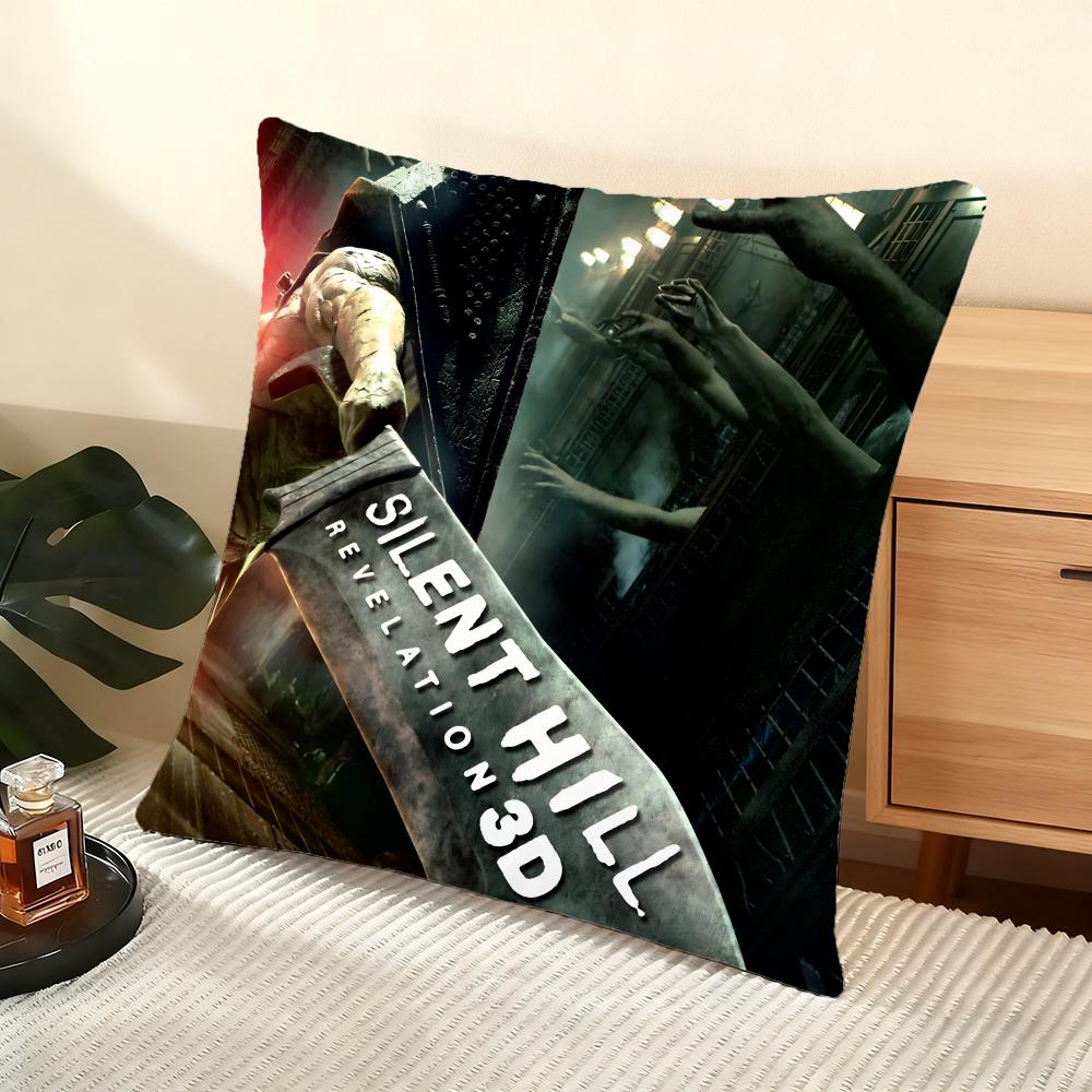 Cushion Cover Silky Short Plush Home Sofa Cushion Cover - Invisible Zipper Home Decoration Hot Classic Silent Hill Game