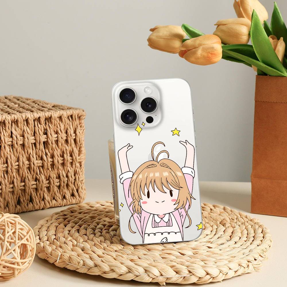 Cute C-Cardcaptor Sakura-S Phone Case For IPhone 17 16 15 12 11 Pro Max 14 Plus 13 Mini Clear Cover Soft Funda