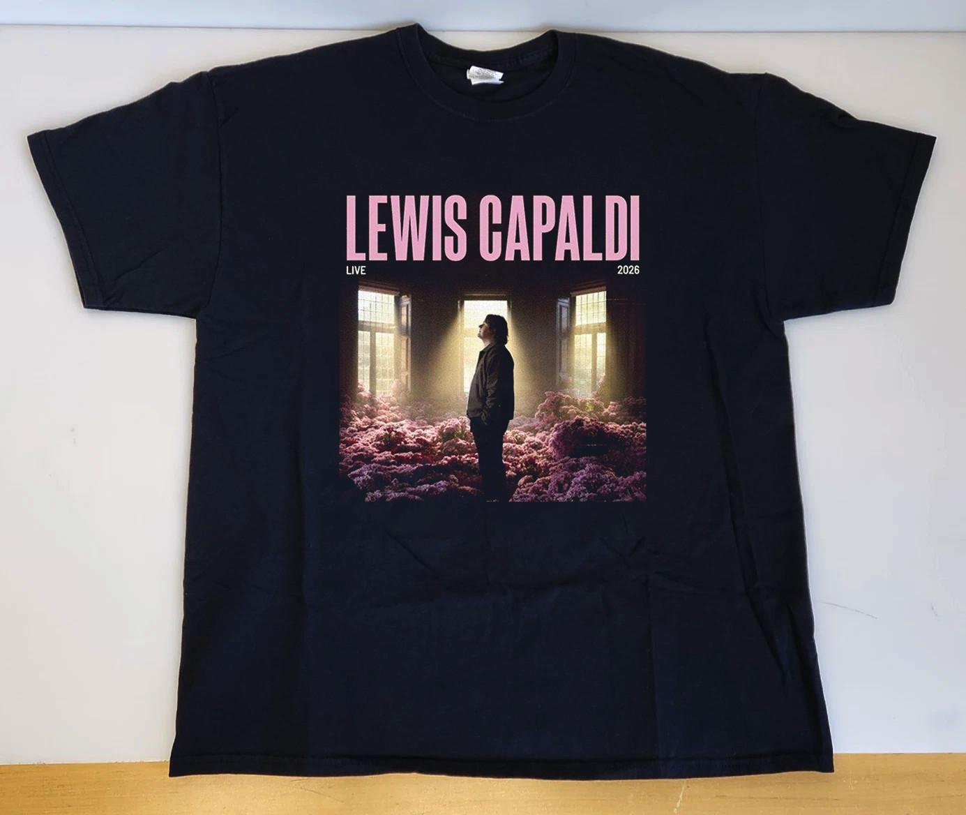 Rare Lewis Capaldi Live 2026 Tour Music Black S to 5XL Unisex Shirt SN791 S