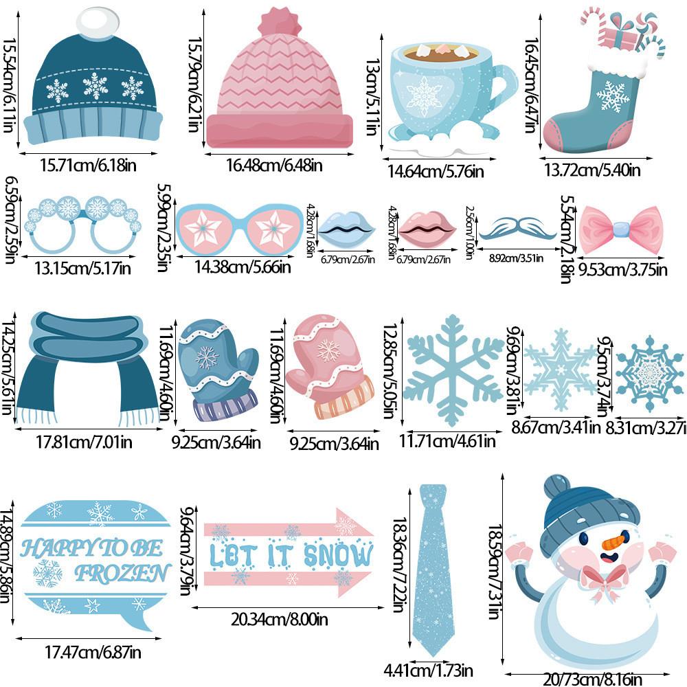 Party Christmas Photo Props With Cartoon Snowman Design For Celebrations Festive