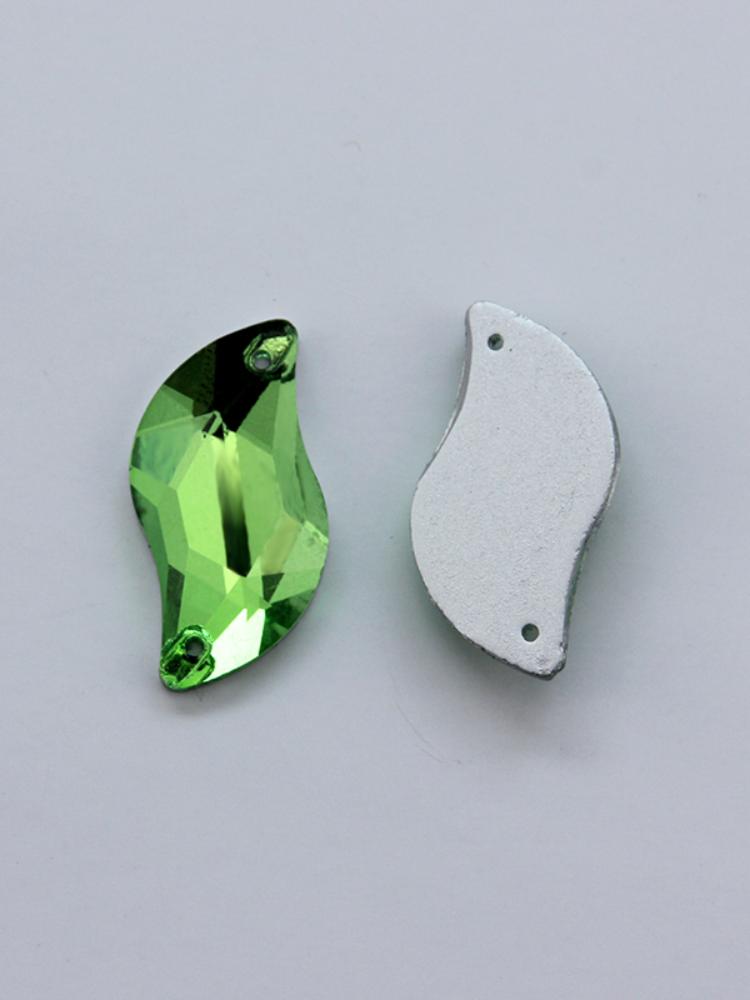 All Size All Color Ab S Shape Sew On Rhinestone Leaf Glass Crystal Sewing Flatback 2 Holes 6*12 10*20 14*30 for Dress Decoration