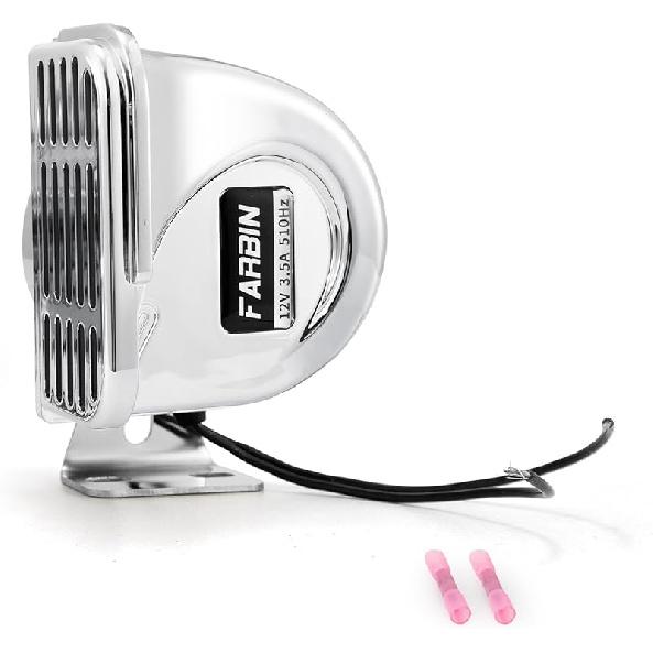 FARBIN High-Tone Horn For Boats Stainless Steel Waterproof Horn For Ships 12V Super Loud Motorcycle Horns With Base Bracket For Sailboats Yacht Car