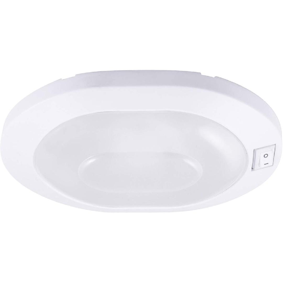 Facon 12V RV Ceiling Light with On&Off Switch, Oval Pancake Dome Light, RV Interior Light Fixture for RV Motorhomes Camper Caravan Trailer Boat белый