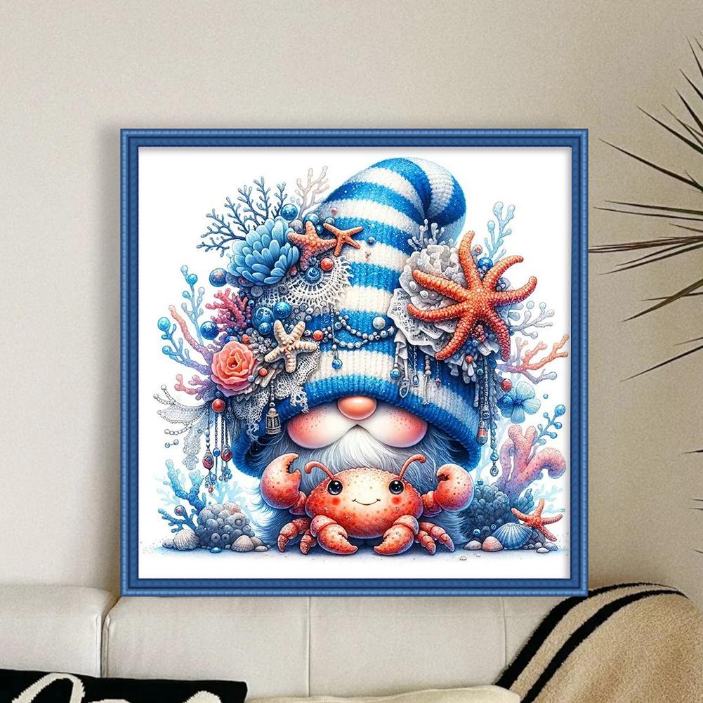 Plná vyšívací nit z ekologické bavlny 11CT Sada křížkového stehu Gnome Art