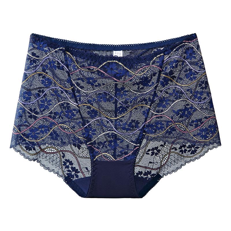 Big Size Lady Summer New Style Sexy Lace Hollow Out High Waist Shrink Abdomen Lift Hip Briefs