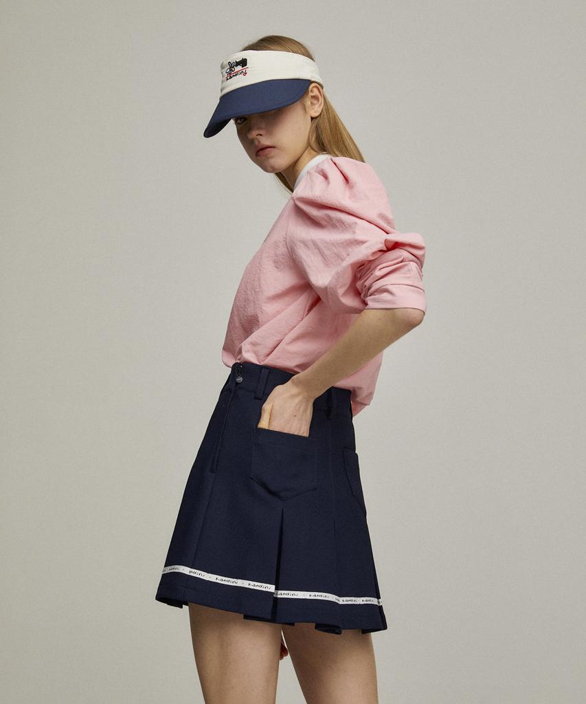 KANDINI Navy Pocket Pleated Skirt