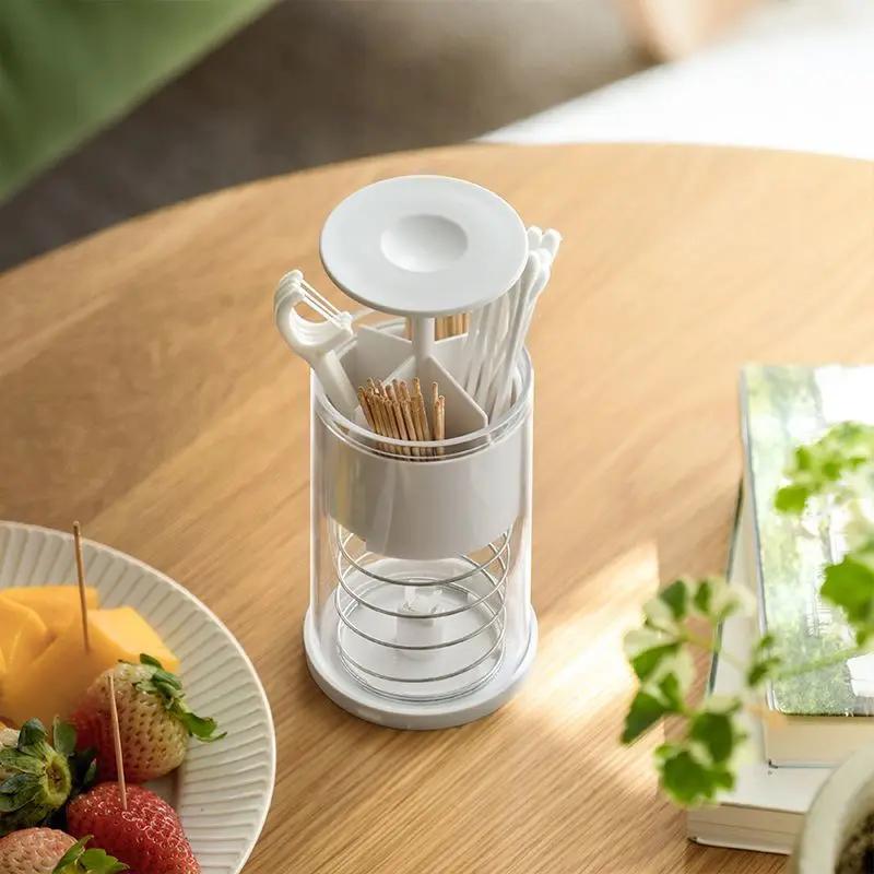 Cotton Swab Box Living Room Restaurant Household Creative Toothpick Storage Tools Press Type Automatic Springcap Toothpick Box
