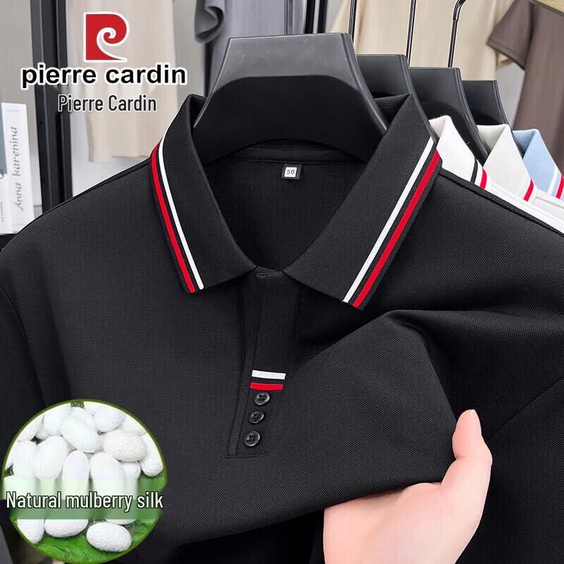 Pierre Cardin Men's Summer Mulberry Silk Blend Polo T-Shirt