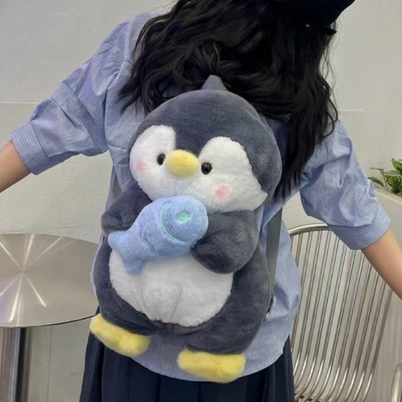 Cute Plush Penguin Backpacks Women Cartoon Fun Shoulder Bag New Trendy Personalized Girl Fashion Rucksack Kawaii Animal Knapsack