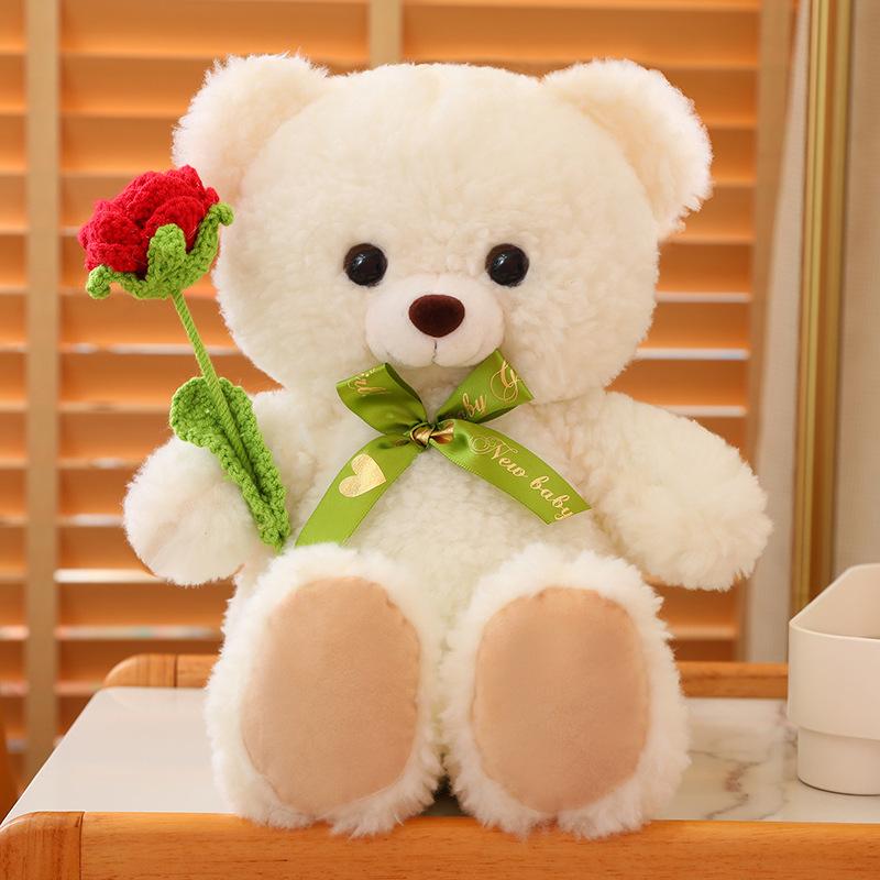 Cartoon Cute Rose Teddy Bear Doll Hug Bear Plush Toy Bear Doll Throw Pillow Children S Birthday 40Cm