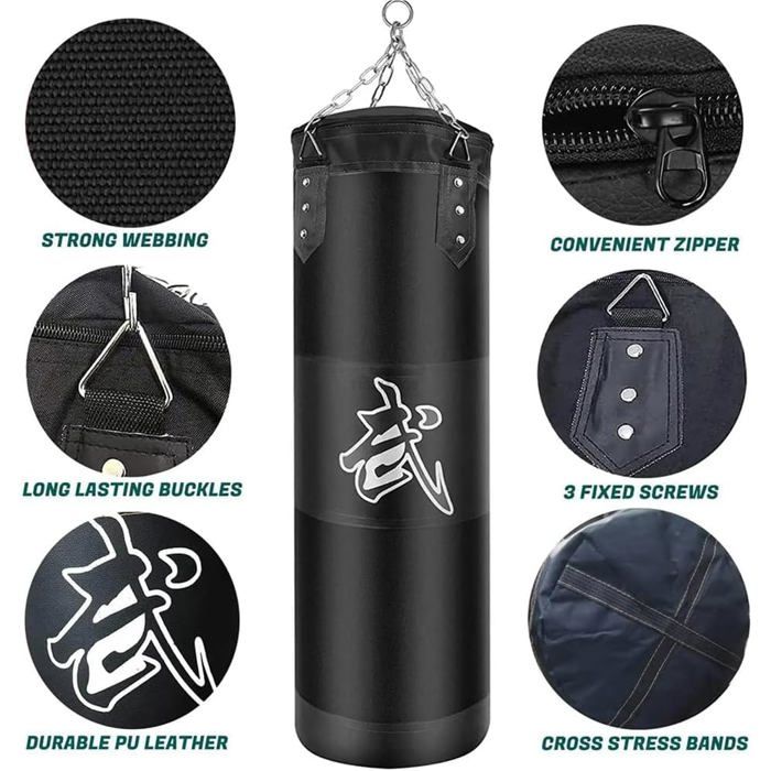 bokszak - 15 STUKS Bokszakophanging 100cm - 360° Rotatie - Kit 15 stuks - PU Leer & Oxford