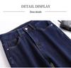 High-Waisted Slimming Plus Size Jeans - Women's Autumn/Winter Velvet Thickening Straight Leg Pants