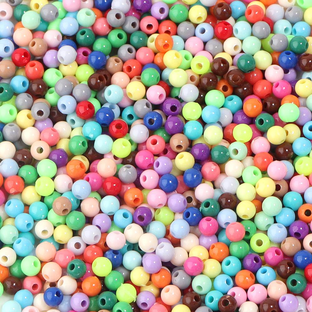 

1000pcs/lot 4mm Acrylic Beads Mini Round Color Spacer Seed Bead for Making DIY Jewelry Bracelet Necklace Handcraft Accessories
