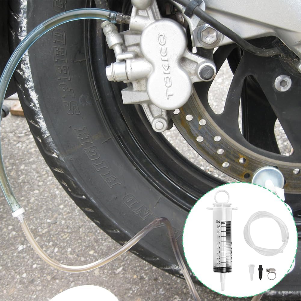 Brake Bleed Kit, Hydraulic Disc Clutches Bleeding Kit 100ML Syringe 50Cm Hose Oil Fluid Extractor Bleeder Tool Universal For Motorcycle Motorbikes