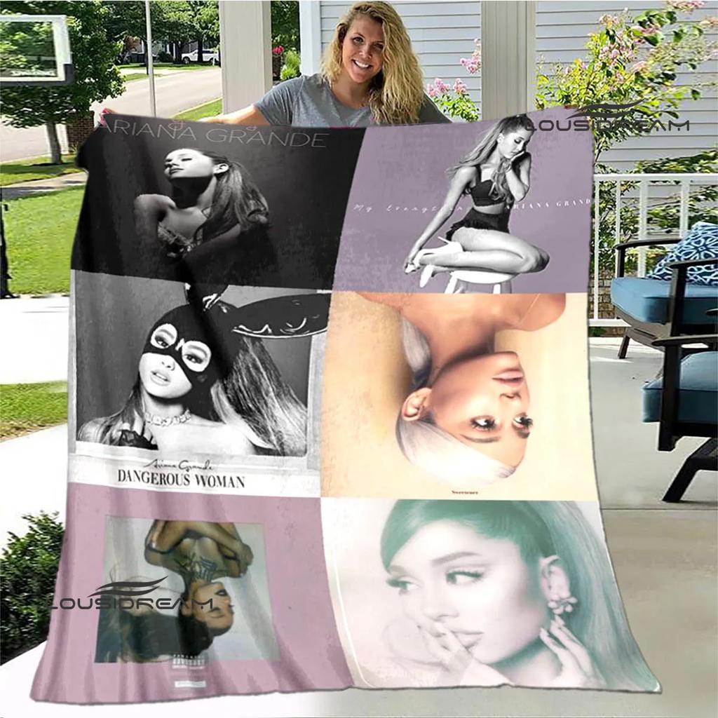 Singer Ariana grande printed blanket Flange Warm blanket soft and comfortable blankets bed linings cubre cama birthday gift