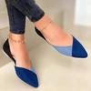 Shoes for Women 2026 Brand Slip On Women's Flats Autumn Pointed Toe Mixed Colors Flock Shallow Mouth Low-heeled Shoes Women