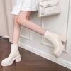 Thick heel thick sole small Martin boots women's autumn and winter new black high heel small short boots fashion boots