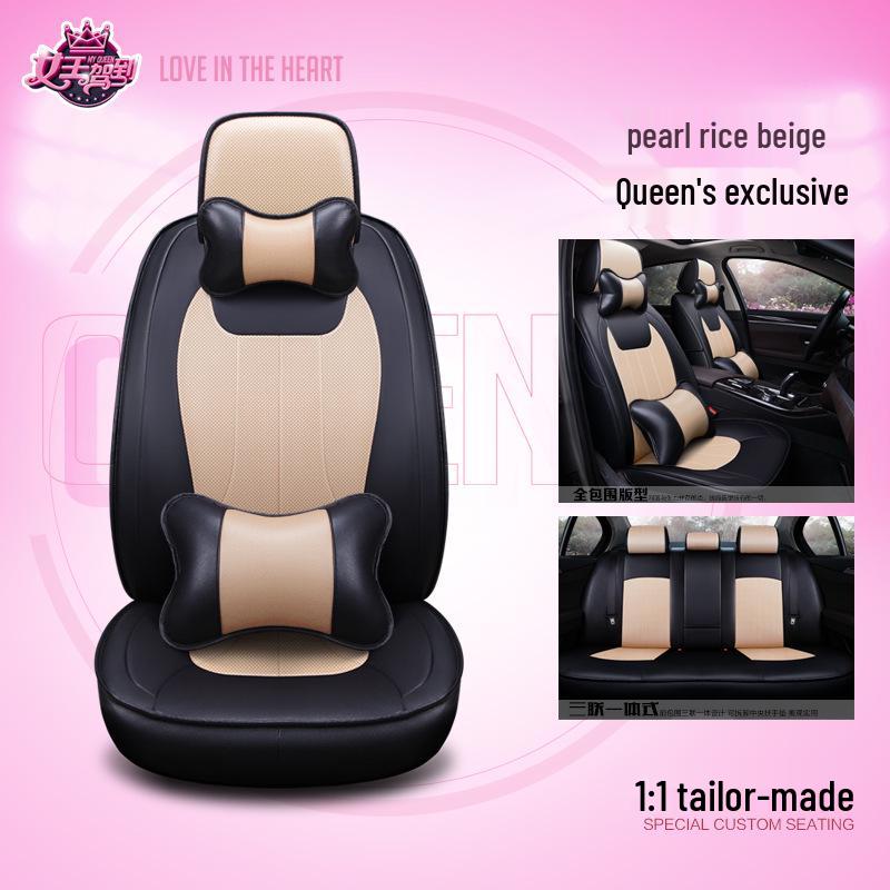 Universal Full Leather 3D Surround Car Seat Cushion - All-Season Protection