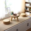 Handwoven Rattan Tea Table Japanese Tatami Style Small Space Coffee Stand Natural Living Room Furniture for Zen Decor