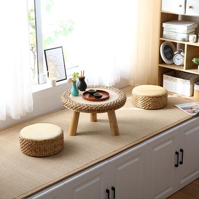 Handwoven Rattan Tea Table Japanese Tatami Style Small Space Coffee Stand Natural Living Room Furniture for Zen Decor