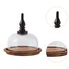 Wooden Cake Stand with Dome,Cake Display Server Tray,Decorative,Cake for Candy Festive