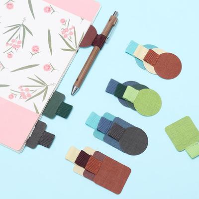 Supplies Stationery Portable Leather Pen Clips Notebook Elastic Loop Self-adhesive Pen Holder