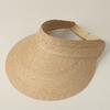 Handmade Raffia Straw Top Empty Sun Hats Women Wide Brim Summer Beach Cap Foldable UV Protection Visor Large Head Size Adjusted
