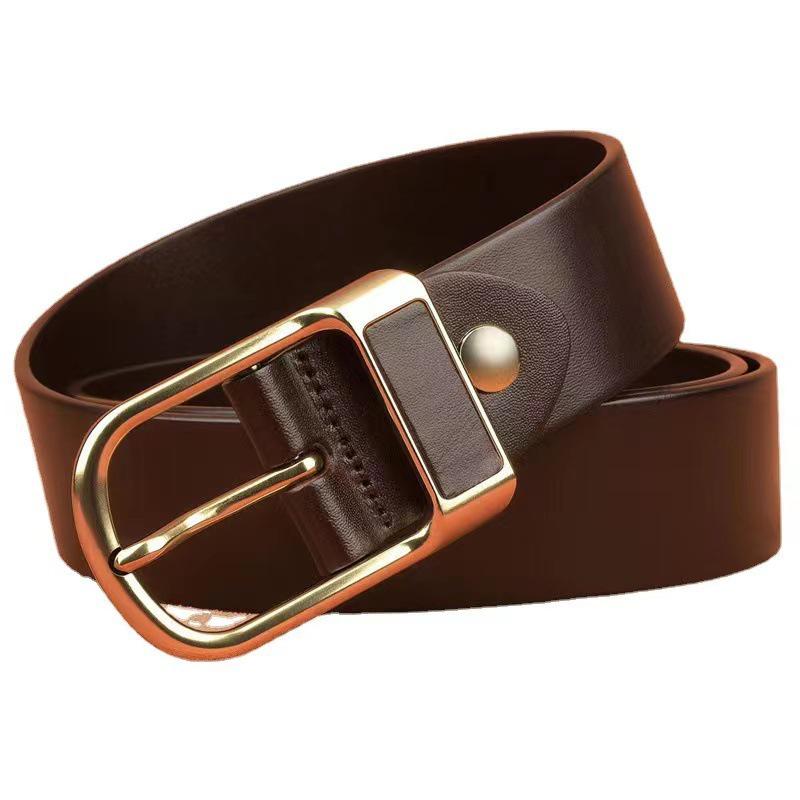 Men's PU Vintage Pin Buckle Leather Belt - Casual & Business Versatile Accessory for Jeans