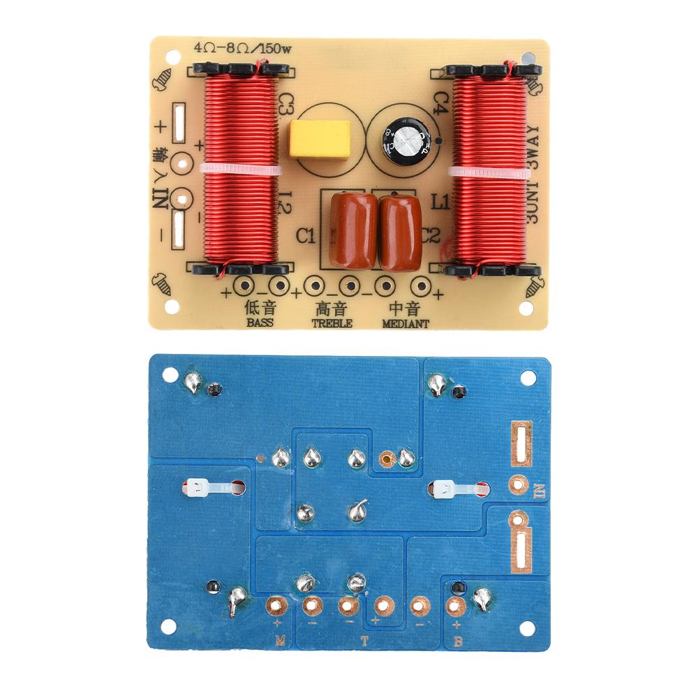 3 Way HiFi Speaker Frequency Divider 150W Audio Crossover Filter Treble Alto Bass Frequency Divider for Professional or Home Use