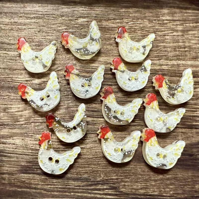 10Pcs Cute Cat Buttons 12mm Small Kitten Head White Resin 2-hole Buttons Clothing Accessories