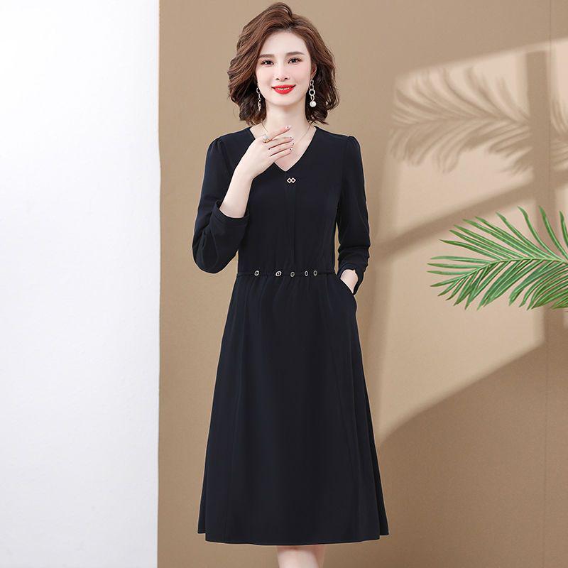Rochie Elegantă Midi pentru Femei de Vârstă Mijlocie - Croială Slim, Ținută Stilată pentru Banchet de Nuntă de Primăvară/Toamnă