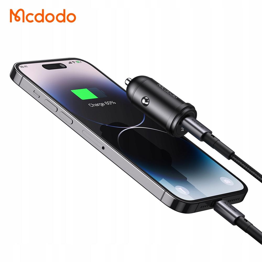 Mcdodo Fast Car Charger For Phone Usb-C Led + Usb-C Cable 1M