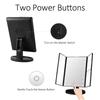 LED Desktop Folding Vanity Mirror with 2X/3X Magnification, Dual Power, Touch Dimming, Tri-Fold Design