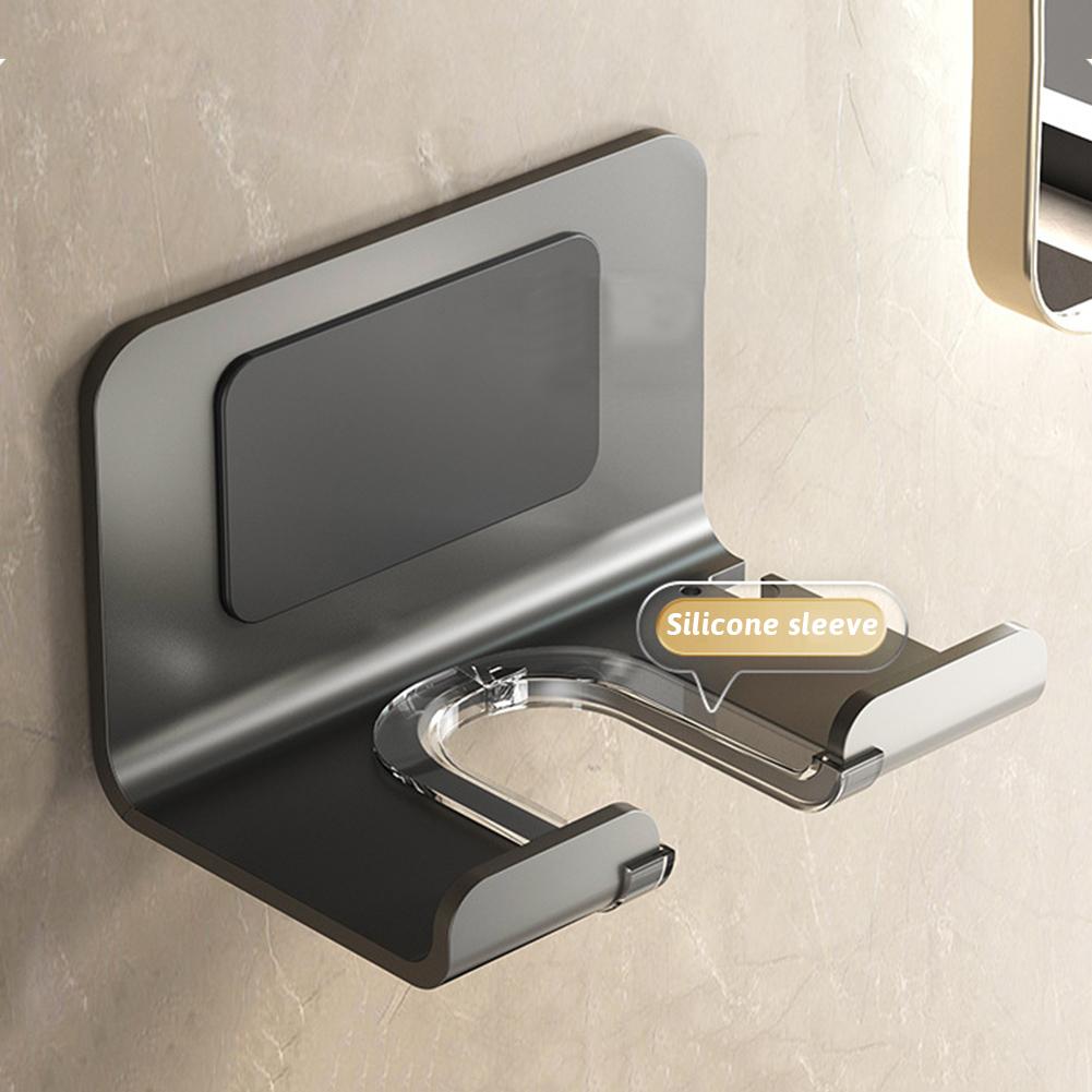 Hair Dryer Holder Wall Mounted Hair Straightener Dryer Holder Bathroom Hair Stand Organizer Shelves Self Adhesive Storage Rack